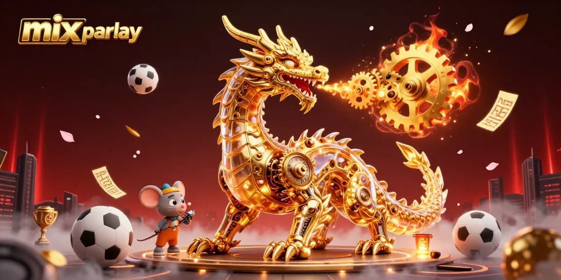 Experience thrilling mix parlay betting with the dynamic dragon scene featuring energy-packed sports elements.
