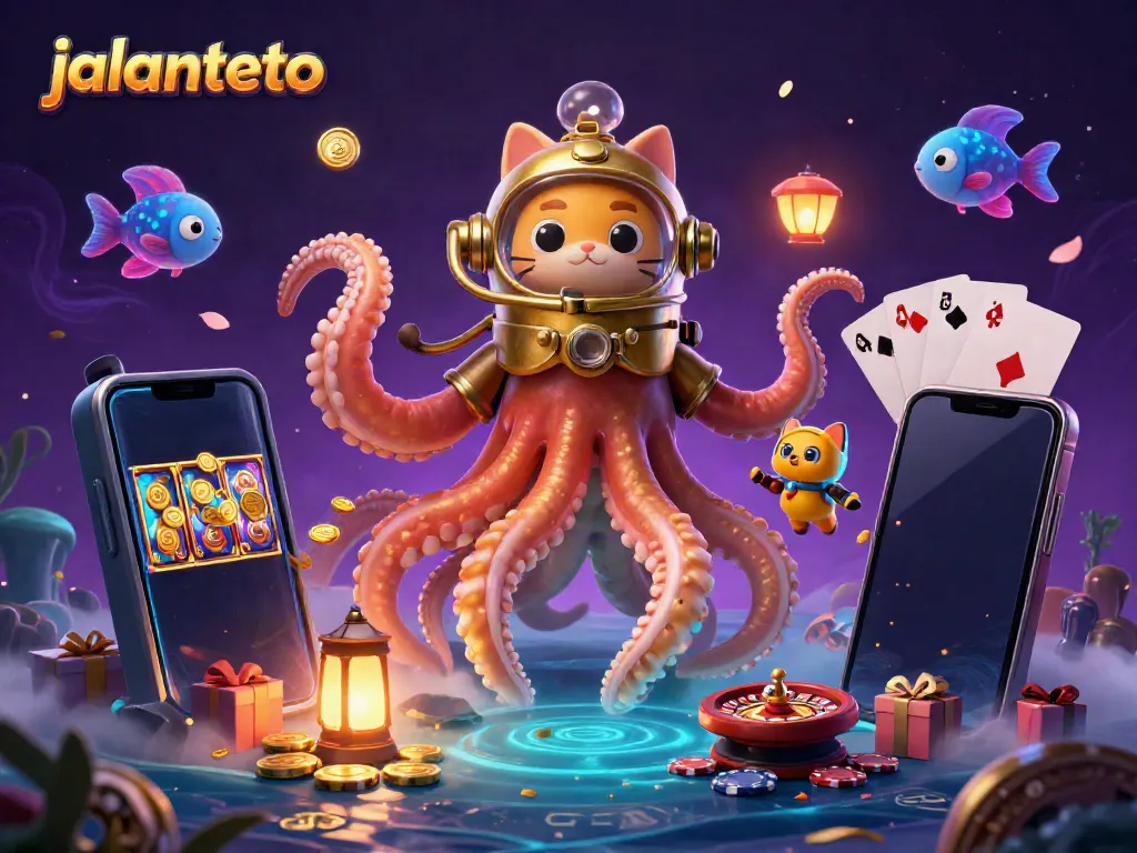 Experience thrilling jackpots with jalantoto as a kraken surfaces amidst vibrant casino elements.