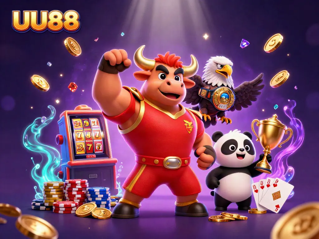 Experience exciting gameplay with UU88 at the colorful slot machines and lively casino elements.