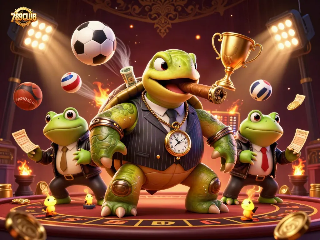 Experience engaging moments with 789CLUB, showcasing a vibrant casino scene with dynamic characters.