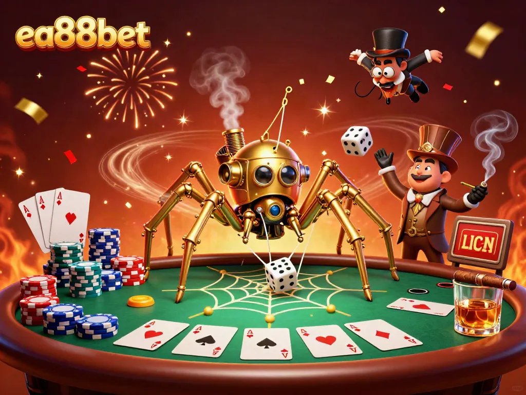 Experience the thrill of the ea88bet gaming world with our captivating 3D illustration featuring steampunk elements.