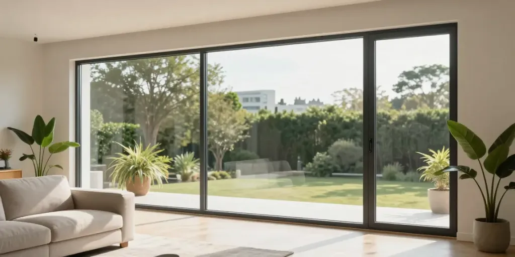 Stylish Jendela Upvc in a modern living room enhancing natural light and aesthetics.