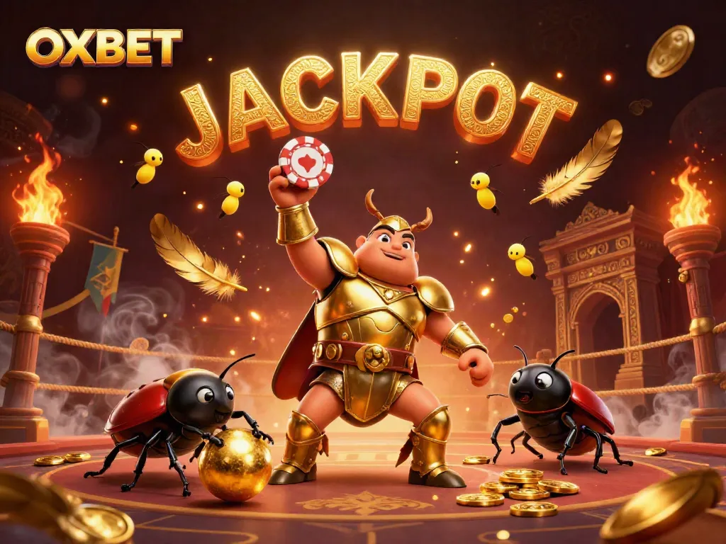 Experience thrilling OXBET action with vibrant characters celebrating a jackpot victory in a 3D casino scene.