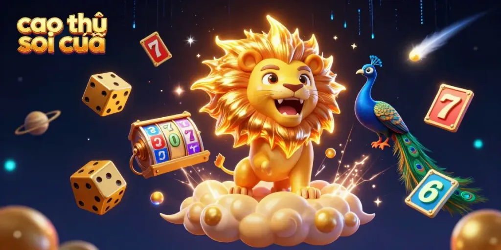 Experience cao thủ soi cầu with a vibrant, detailed casino-themed 3D illustration showcasing gambling elements.