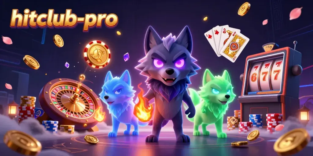 Experience thrilling gaming action with hitclub-pro in a vibrant casino scene