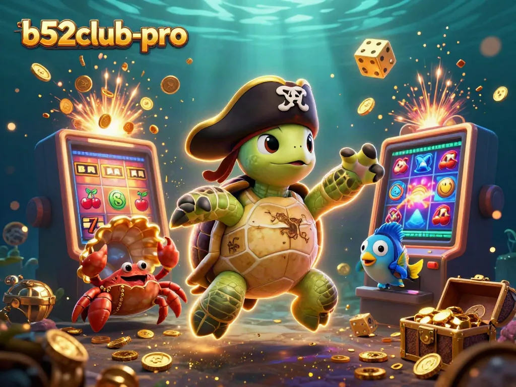 Join the adventure with b52club-pro's pirate-themed casino fun above a treasure-filled scene.