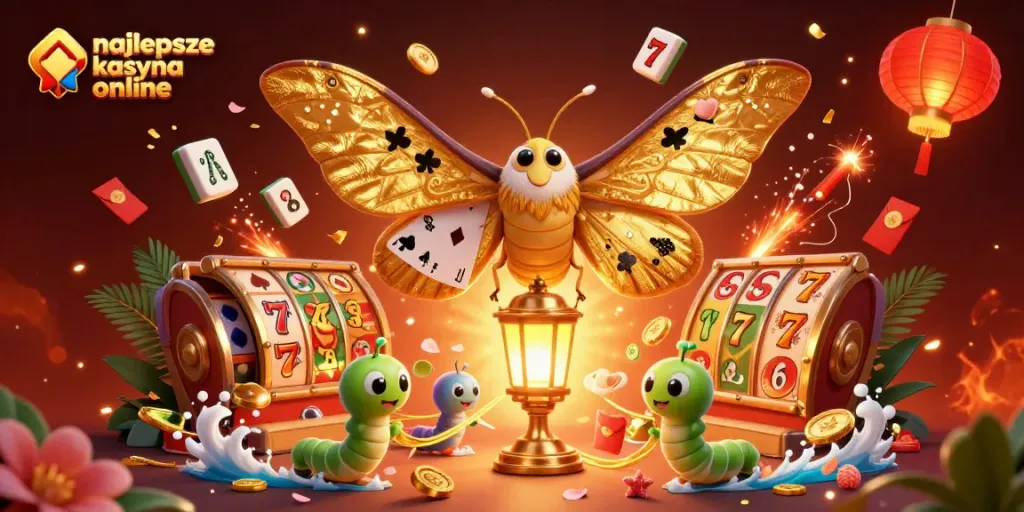 Experience the excitement of najlepsze kasyna online with exquisite gold accents and vibrant casino-themed elements.
